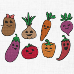 Cute Vegetables Bundle Embroidery Design - 5 Sizes