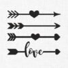 Heart Arrow Embroidery Design - 5 Sizes