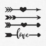 Heart Arrow Embroidery Design - 5 Sizes