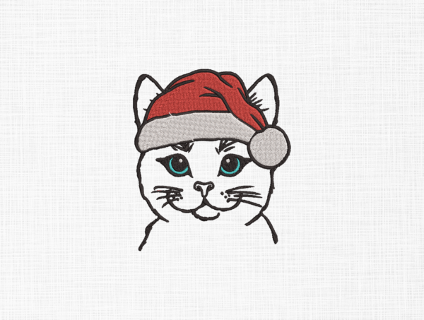 Christmas Cat Embroidery Design - 5 Sizes