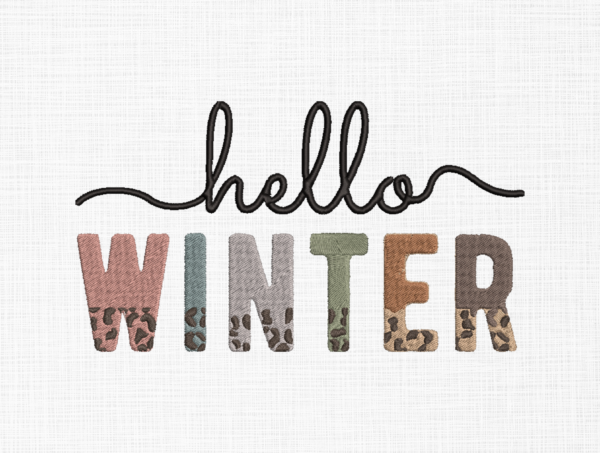 Hello Winter Embroidery Design - 5 Sizes