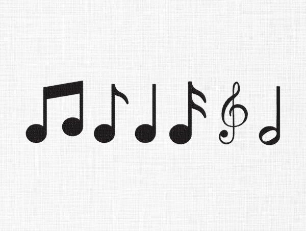 Musical Notes Embroidery Design - 5 Sizes