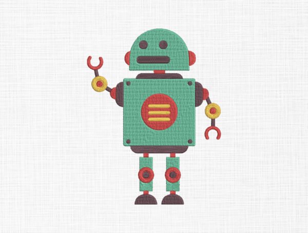 Robot Embroidery Design - 5 Sizes