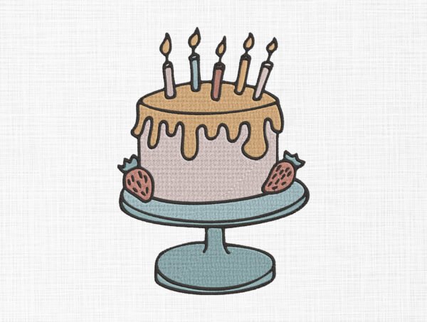 Cake Embroidery Design - 5 Sizes