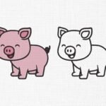 Cute Pig Embroidery Design - 5 Sizes
