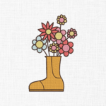 Floral Boat Embroidery Design - 5 Sizes