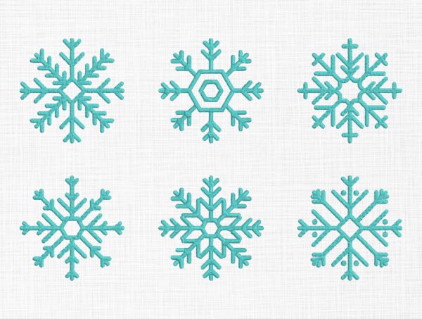 Snow Flakes Embroidery Design - 5 Sizes