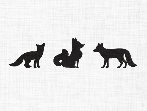 Fox Silhouette Embroidery Design - 5 Sizes