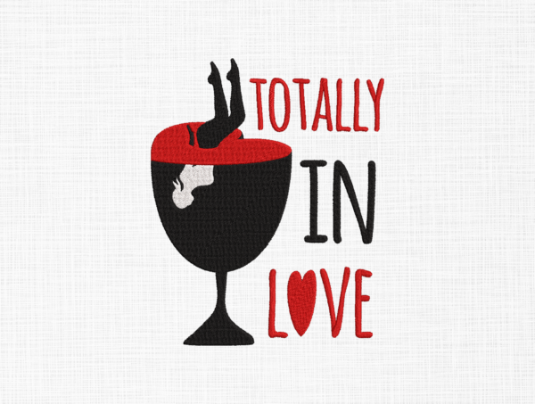 I love Wine Embroidery Design - 5 Sizes