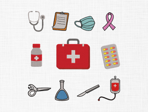 Doc set Embroidery Design - 5 Sizes