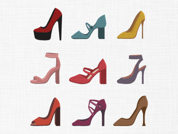 High Heel Bundle Embroidery Design - 5 Sizes