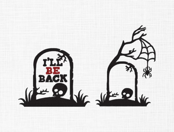 Horror Tombstone Embroidery Design - 5 Sizes