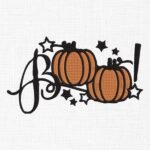 Boo With Pumpkin Embroidery Design - 5 Sizes