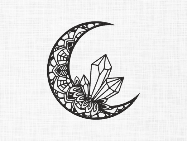 Crystal Moon Embroidery Design - 5 Sizes