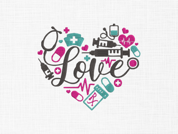 Love Embroidery Design - 5 Sizes