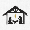 Nativity Scene Embroidery Design - 5 Sizes