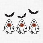 Halloween Bats Or Ghosts Embroidery Design - 5 Sizes