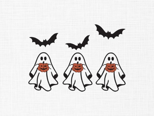 Halloween Bats Or Ghosts Embroidery Design - 5 Sizes