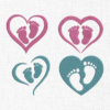 New born baby feet Embroidery Design - 5 Sizes