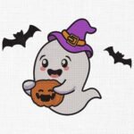 Cute Boo Ghost Embroidery Design - 5 Sizes