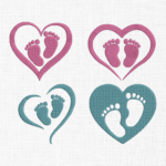 New born baby feet Embroidery Design - 5 Sizes