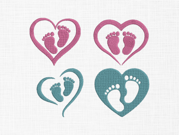New born baby feet Embroidery Design - 5 Sizes