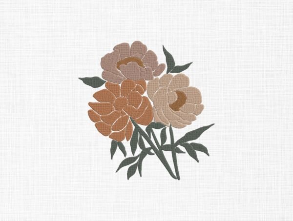Japanese Bunching Flower Embroidery Design - 5 Sizes