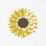 Sunflower with Butterflies Embroidery Design - 5 Sizes