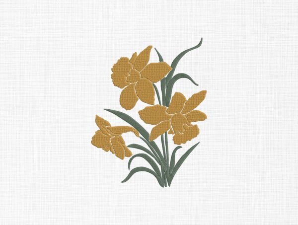 Yellow Flower Bouquet Embroidery Design - 5 Sizes
