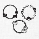 Pumpkin Wreath Bundle Embroidery Design - 5 Sizes