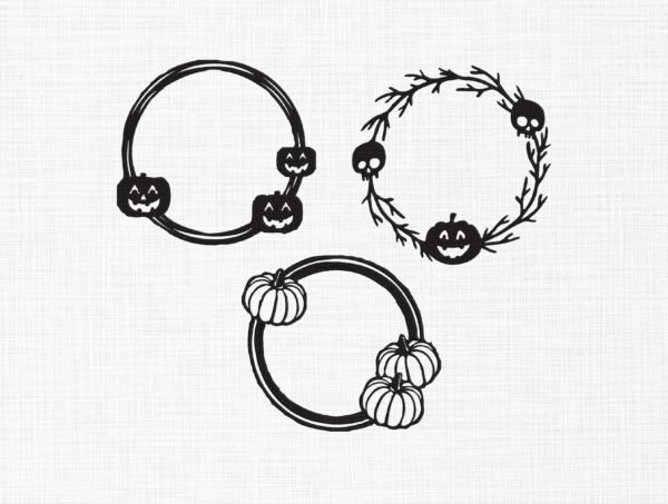 Pumpkin Wreath Bundle Embroidery Design - 5 Sizes