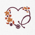 Autumn Leaves Stethoscope Embroidery Design - 5 Sizes