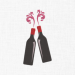 Wine Bottles Embroidery Design - 5 Sizes
