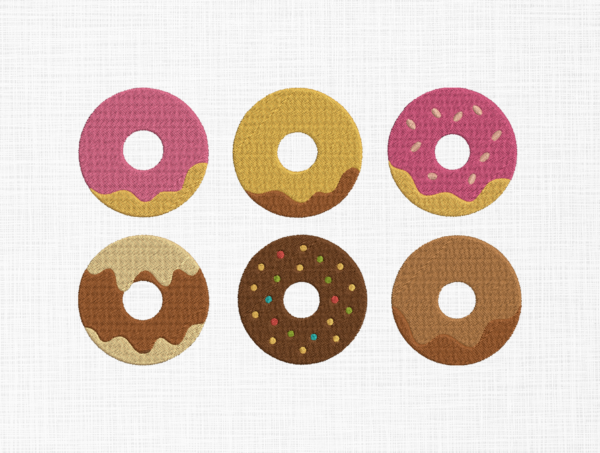 Donuts Bundle Embroidery Design - 5 Sizes