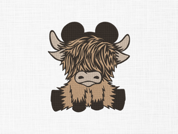 Baby Highland Cow Embroidery Design - 5 Sizes