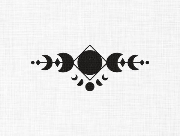 Moon Phases Embroidery Design - 5 Sizes