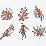 Boho Leafs Embroidery Design - 5 Sizes