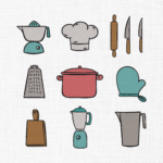Cooking Set Embroidery Design - 5 Sizes