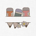 Pencils Monogram Embroidery Design - 5 Sizes