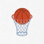 Basket Ball Embroidery Design - 5 Sizes