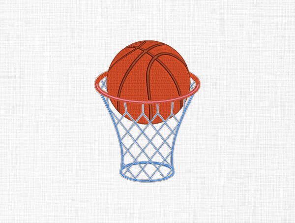 Basket Ball Embroidery Design - 5 Sizes