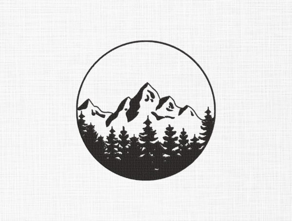 Mountain Logo Embroidery Design - 5 Sizes