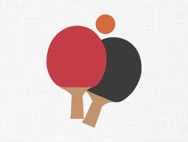Table Tennis Rackets Embroidery Design - 5 Sizes
