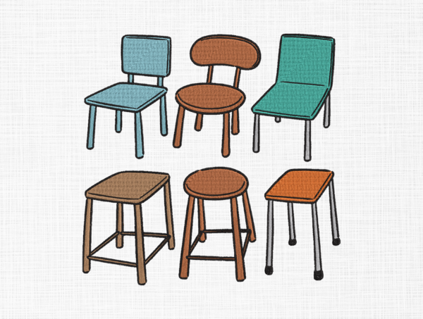Chairs Bundle Embroidery Design - 5 Sizes