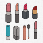 Lipsticks Bundle Embroidery Design - 5 Sizes