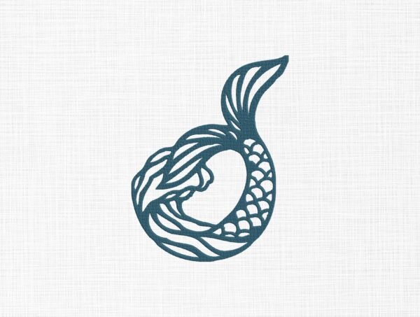 Mermaid Tail Embroidery Design - 5 Sizes