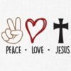 Peace Love Jesus Embroidery Design - 5 Sizes