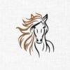 Riding Horse Line Art  Embroidery Design - 5 Sizes