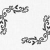 Floral Swirls Borders Line Art Embroidery Design - 5 Sizes
