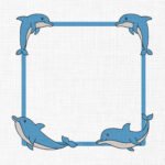 Dolphin Frame Embroidery Design - 5 Sizes